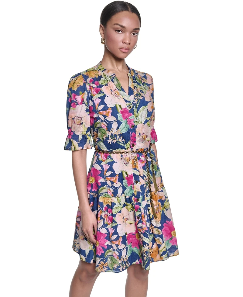 Karl Lagerfeld Paris Petite Collared Button-Down Dress