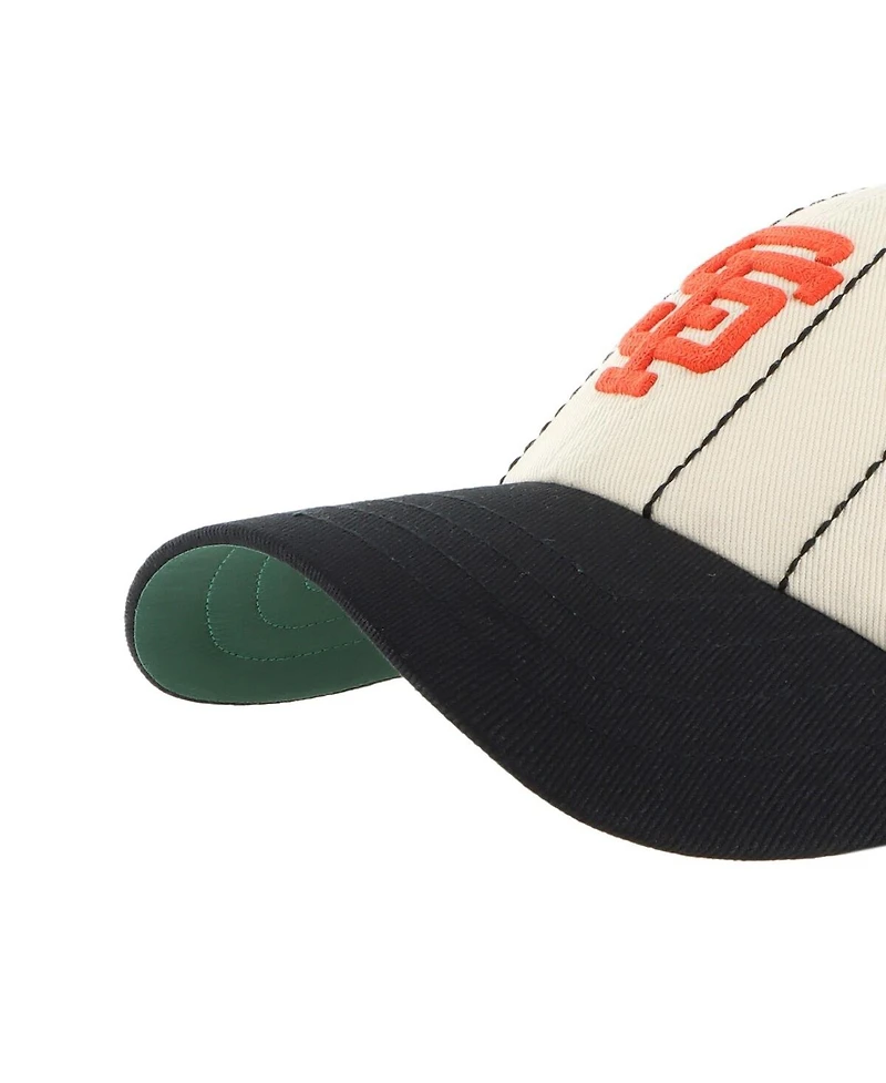 '47 Brand Men's x Rawlings Natural/Black San Francisco Giants Pinstripe Clean Up Adjustable Hat