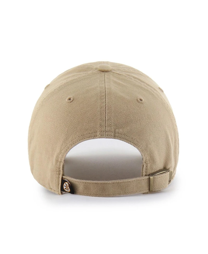 '47 Brand Men's Khaki Boston Bruins Logo Clean Up Adjustable Hat