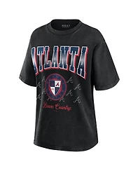 Wear by Erin Andrews Women's Black Atlanta Braves Oversized Boyfriend T-Shirt