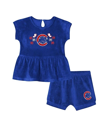 Outerstuff Girls Toddler 2-Piece Royal Chicago Cubs Hop Base Fashion T-Shirt and Shorts Set