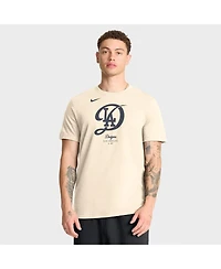 Nike Men's Cream Los Angeles Dodgers City Connect Large Logo T-Shirt