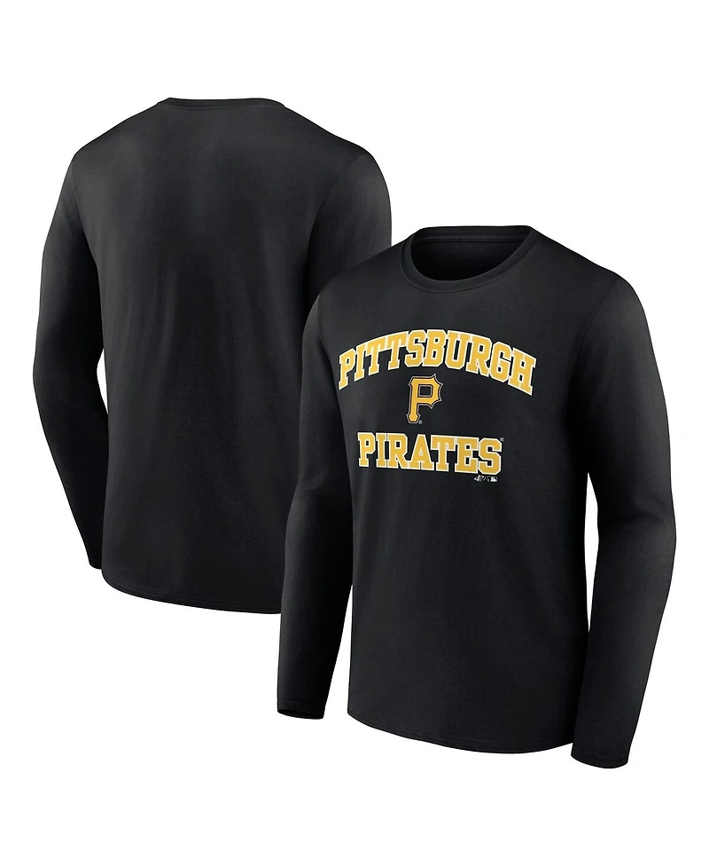 Logo Athletic Men's Black Pittsburgh Pirates Heart Soul Long Sleeve T-Shirt