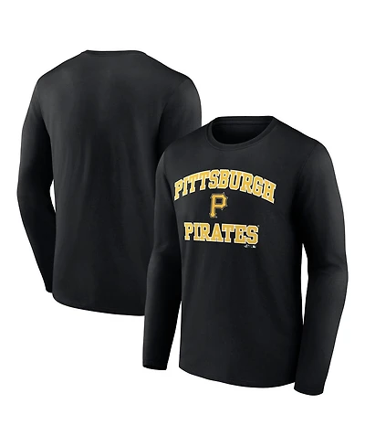 Logo Athletic Men's Black Pittsburgh Pirates Heart Soul Long Sleeve T-Shirt