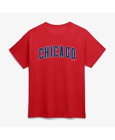 Logo Athletic Men's Red Chicago Cubs Wordmark T-Shirt