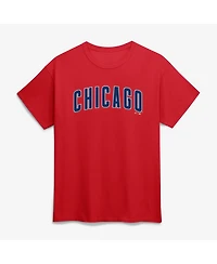 Logo Athletic Men's Red Chicago Cubs Wordmark T-Shirt