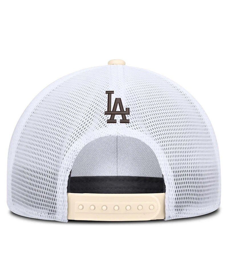 Nike Men's Natural/White Los Angeles Dodgers Rise Dri-fit Trucker Adjustable Hat