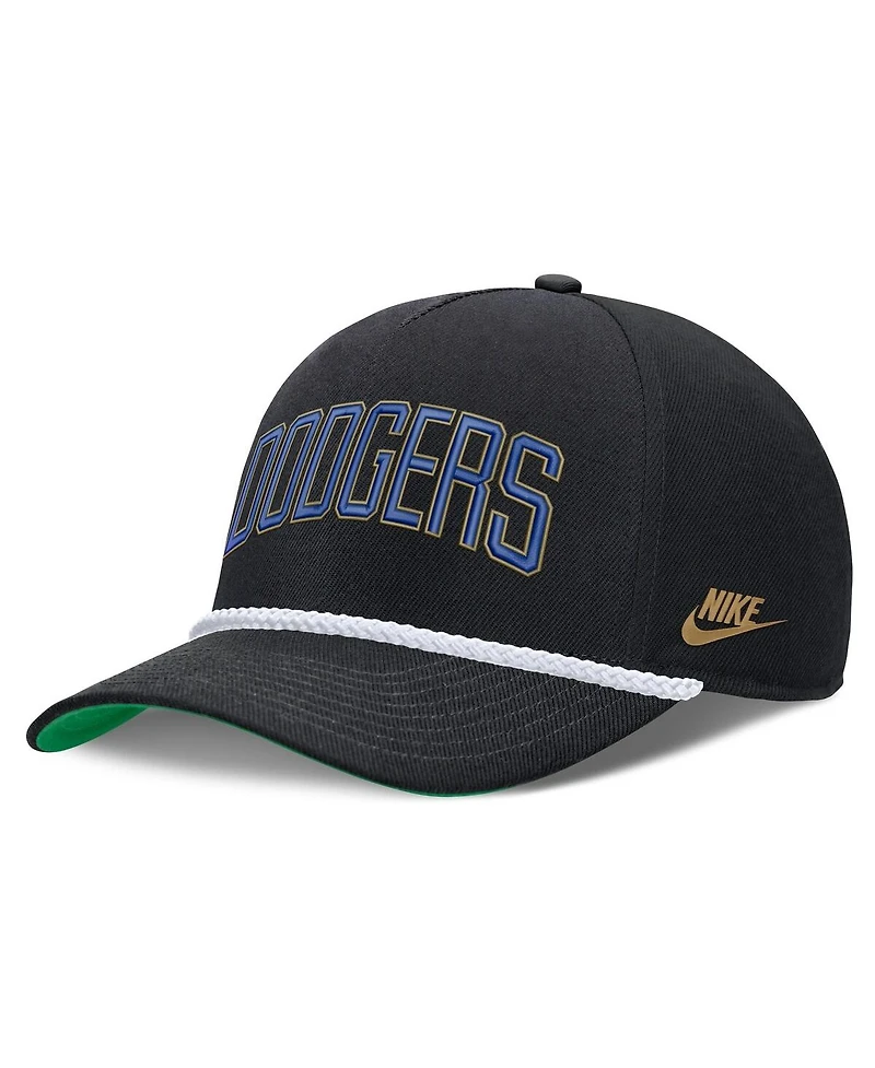 Nike Men's Black Los Angeles Dodgers Cooperstown Collection Rise Adjustable Hat