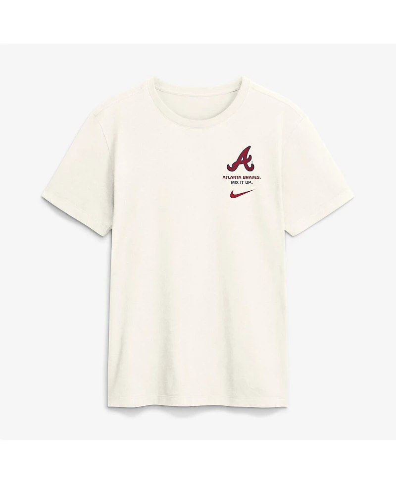 Nike Men's Cream Atlanta Braves Primetime 2-Hit T-Shirt