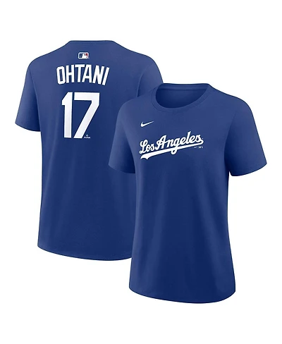 Nike Women's Shohei Ohtani Royal Los Angeles Dodgers Name and Number T-Shirt