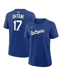 Nike Women's Shohei Ohtani Royal Los Angeles Dodgers Name and Number T-Shirt