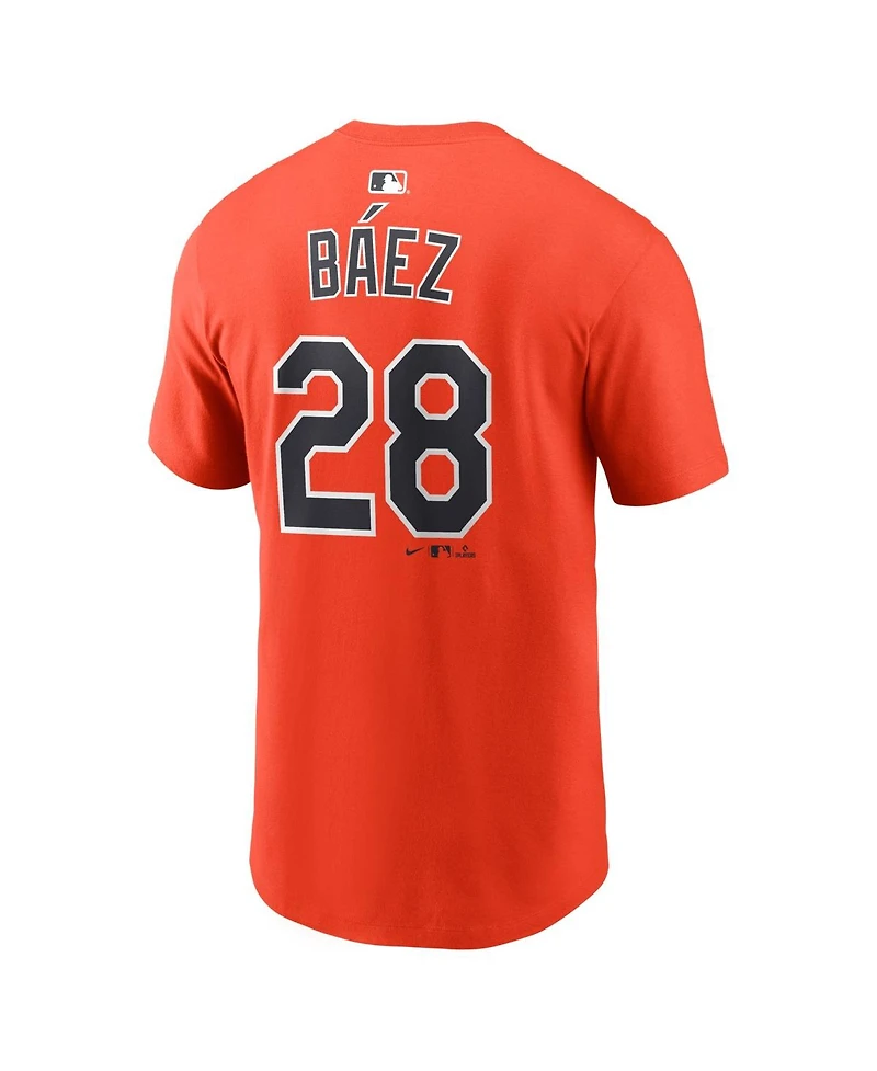 Nike Men's Javier Baez Orange Detroit Tigers Name and Number T-Shirt