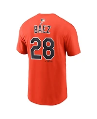 Nike Men's Javier Baez Orange Detroit Tigers Name and Number T-Shirt