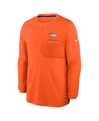 Nike Men's Orange Denver Broncos Sideline Coaches Uv Dri-fit Long Sleeve T-Shirt
