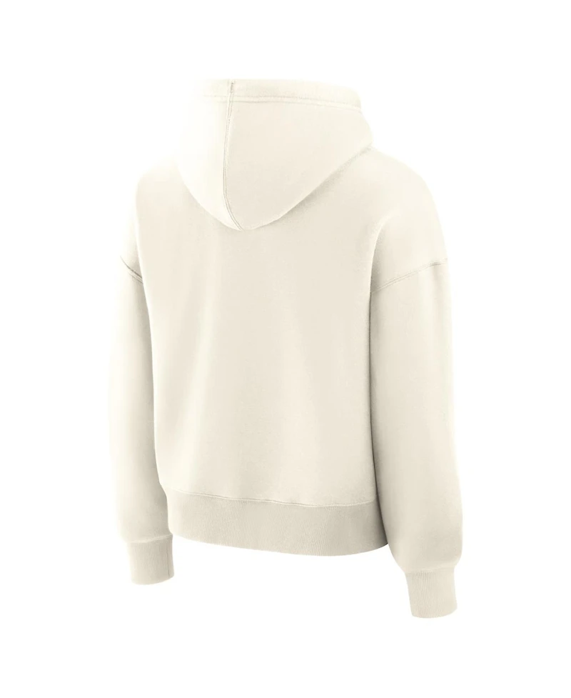 Fanatics Women's Cream Boston Bruins Elevated Distressed Logo Hoodie