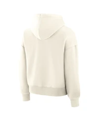 Fanatics Women's Cream Boston Bruins Elevated Distressed Logo Hoodie