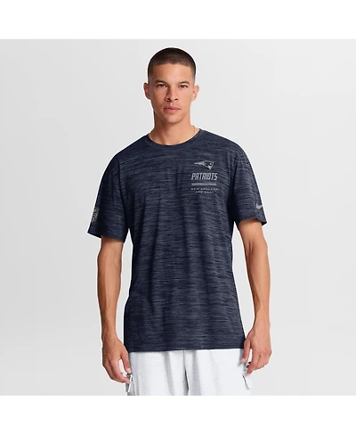 Nike Men's Navy New England Patriots Sideline Double Covered Dri-fit Velocity T-Shirt