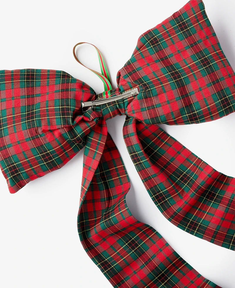 Holiday Lane Cozy Cabin Plaid Bow Ornament with Clip, Macy's Exclusive