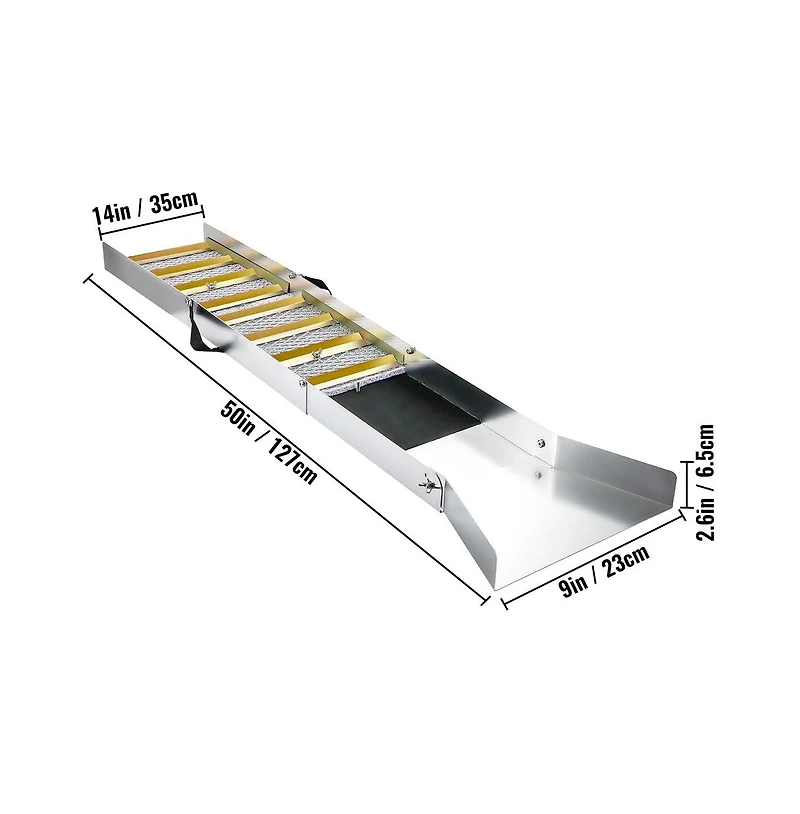Sugift Folding Aluminum Sluice Box 50 inch Compact Portable Panning Equipment