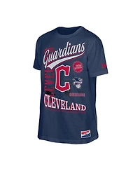 New Era Men's Navy Cleveland Guardians Oversized Throwback Distressed T-Shirt
