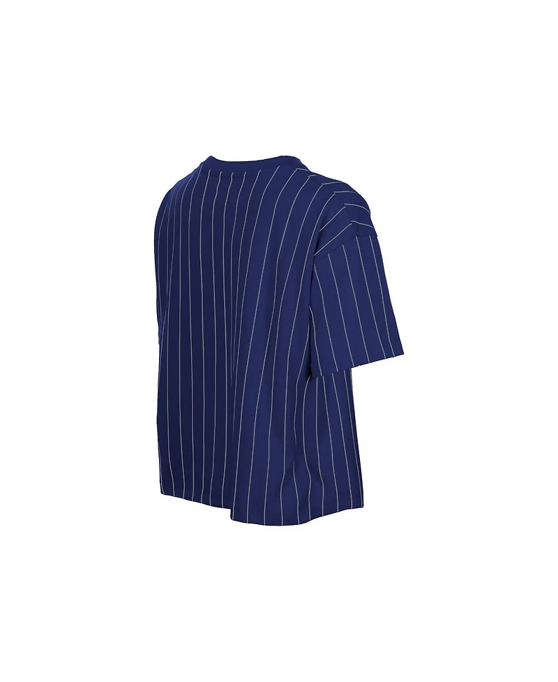 New Era Women's Royal Los Angeles Dodgers Throwback Meshback Pinstripe Boxy T-Shirt