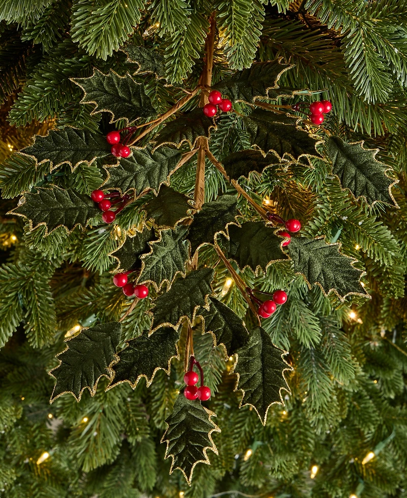 Holiday Lane Cozy Cabin Leaves Pick with Berries, Macy's Exclusive