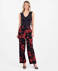 Anne Klein Women's Printed High Rise Pull-On Pants