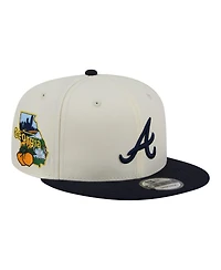 New Era Men's Cream/Navy Atlanta Braves Localized 9FIFTY Snapback Hat