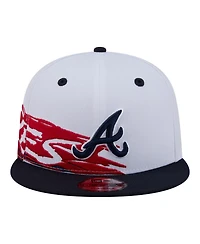 New Era Men's White/Navy Atlanta Braves 9FIFTY Snapback Hat