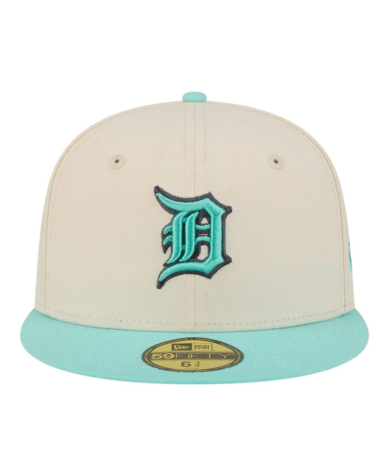 New Era Men's Light Beige/Turquoise Detroit Tigers Two-Tone Color Pack 59FIFTY Fitted Hat