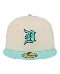 New Era Men's Light Beige/Turquoise Detroit Tigers Two-Tone Color Pack 59FIFTY Fitted Hat