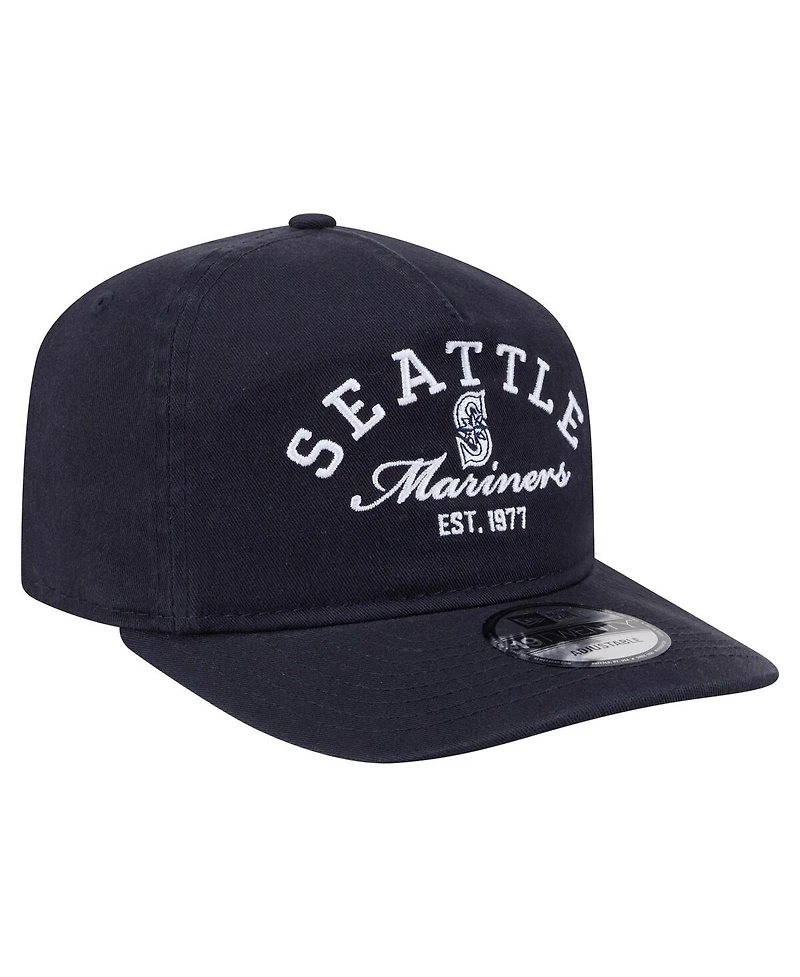 New Era Men's Navy Seattle Mariners Stacked 19TWENTY Adjustable Hat