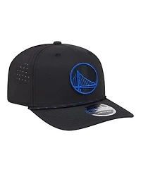 New Era Men's Black Golden State Warriors Sport Rope Vented Stretch-Snap 9SEVENTY Hat