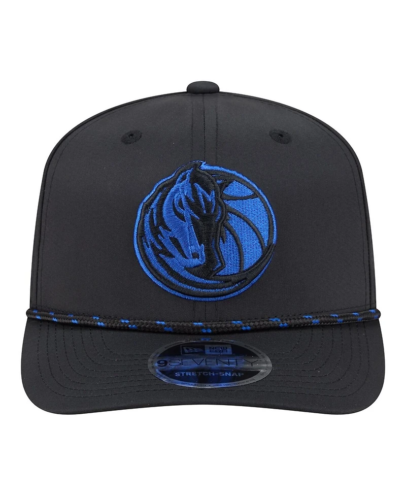New Era Men's Black Dallas Mavericks Sport Rope Vented Stretch-Snap 9SEVENTY Hat