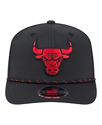 New Era Men's Black Chicago Bulls Sport Rope Vented Stretch-Snap 9SEVENTY Hat