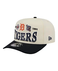 New Era Men's Cream Detroit Tigers Throwback Tri-Hit A-Frame 9FIFTY Adjustable Hat