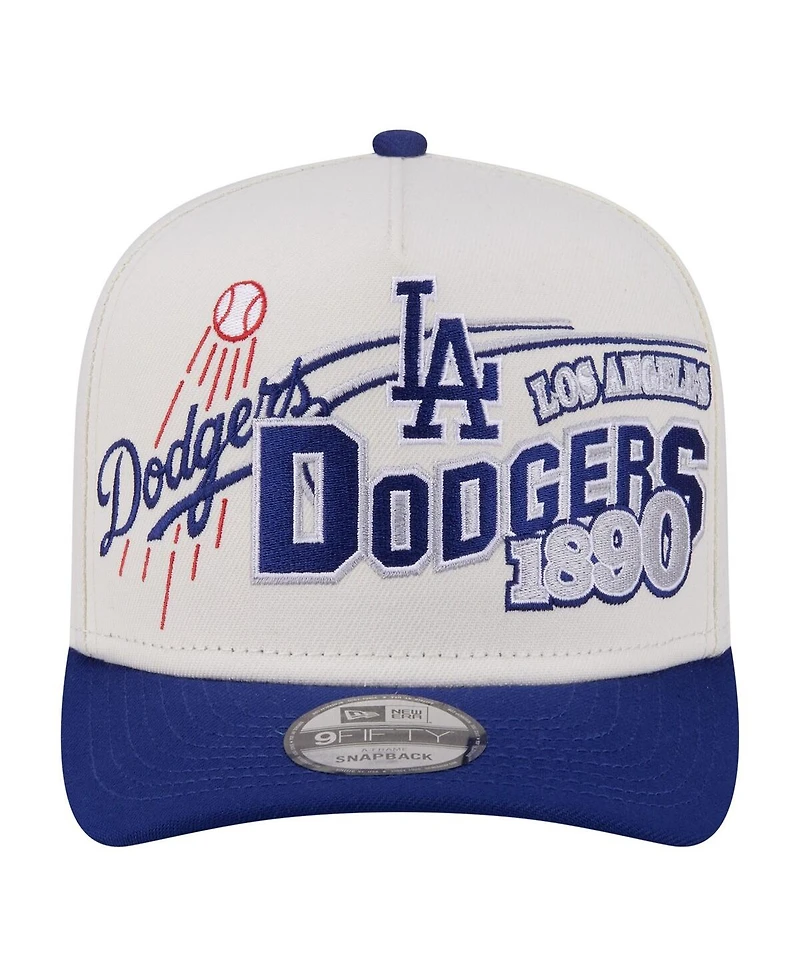 New Era Men's Cream/Royal Los Angeles Dodgers Classic A-Frame 9FIFTY Snapback Hat