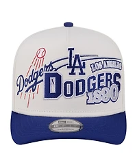 New Era Men's Cream/Royal Los Angeles Dodgers Classic A-Frame 9FIFTY Snapback Hat