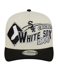 New Era Men's Cream/Black Chicago White Sox Classic A-Frame 9FIFTY Snapback Hat
