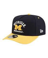 New Era Men's Navy/Maize Michigan Wolverines Two-Tone Arched 9FIFTY Snapback Hat