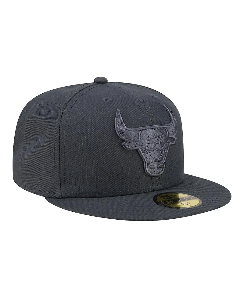 New Era Men's Charcoal Chicago Bulls Tonal Color Pack 59FIFTY Fitted Hat