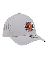 New Era Men's Gray Baltimore Orioles Patch 39THIRTY A-Frame M-Crown Perforated Flex Hat