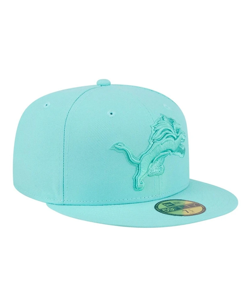 New Era Men's Turquoise Detroit Lions Color Pack 59FIFTY Fitted Hat