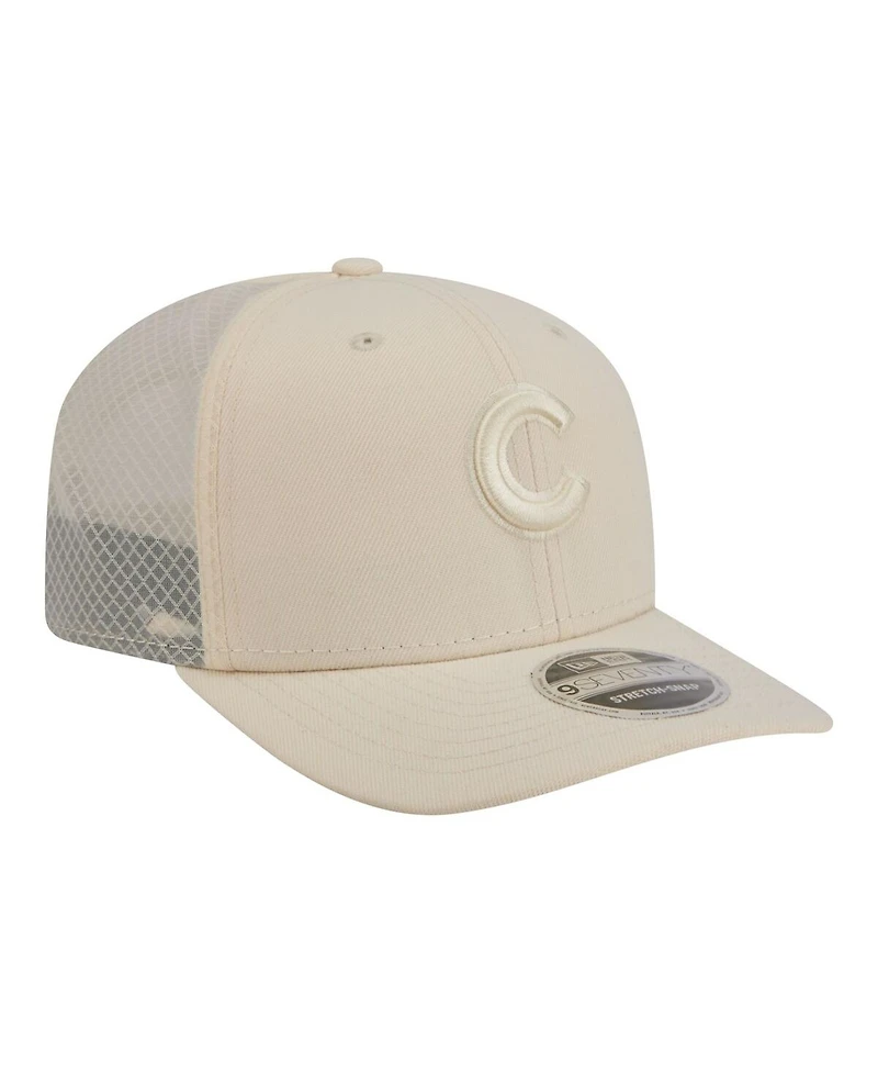 New Era Men's Light Beige Chicago Cubs Color Pack 9SEVENTY Trucker Adjustable Hat