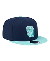 New Era Men's Navy/Turquoise San Diego Padres 2-Tone Color Pack 9FIFTY Snapback Hat