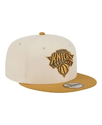 New Era Men's Cream/Tan New York Knicks Two-Tone Color Pack 9FIFTY Snapback Hat
