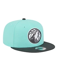 New Era Men's Turquoise/Charcoal Minnesota Timberwolves Color Pack Two-Tone 9FIFTY Snapback Hat