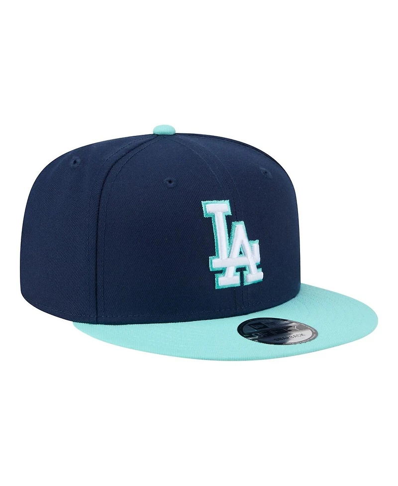 New Era Men's Navy/Turquoise Los Angeles Dodgers 2-Tone Color Pack 9FIFTY Snapback Hat