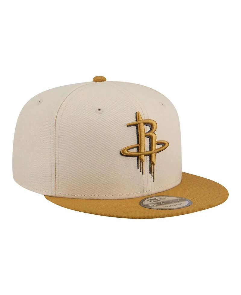 New Era Men's Cream/Tan Houston Rockets Two-Tone Color Pack 9FIFTY Snapback Hat