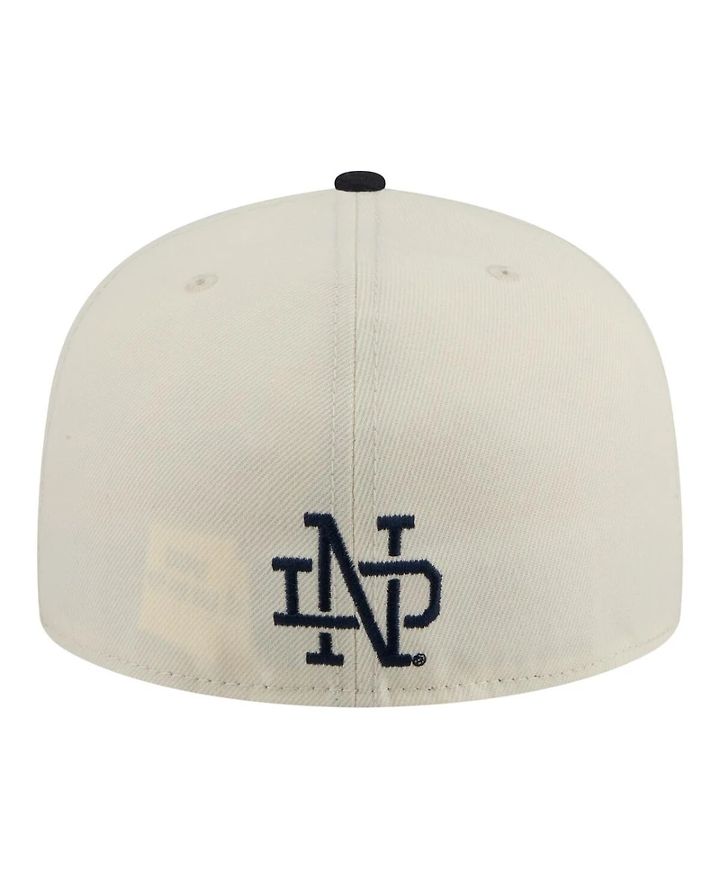 New Era Men's Cream/Navy Notre Dame Fighting Irish Two-Tone Script 59FIFTY Fitted Hat